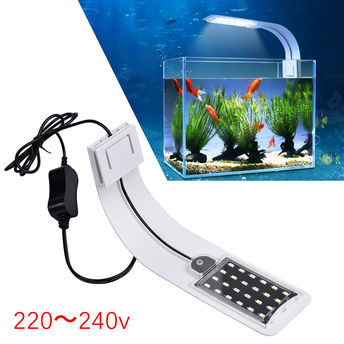 Ultra-dünne LED Aquarium Licht Beleuchtung Anlage Licht 6W/10W/15W Wasserpflanze Beleuchtung Aquarium Wasserdicht Clip-auf Licht