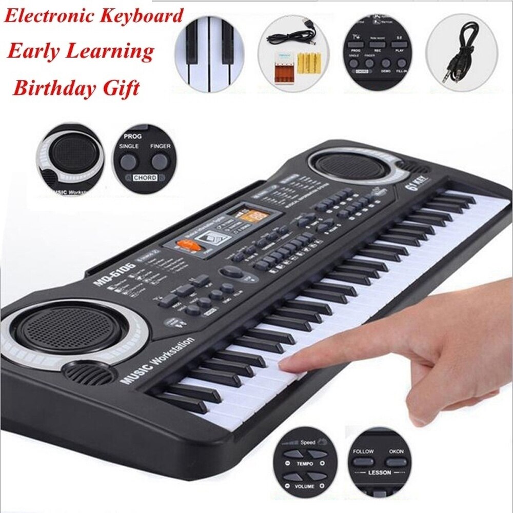 61 tasten Schwarz Digitale Musik Elektronische Tastatur Schlüssel Bord Elektrische Klavier freundlicher Musical Instrument Tastatur Instrumente