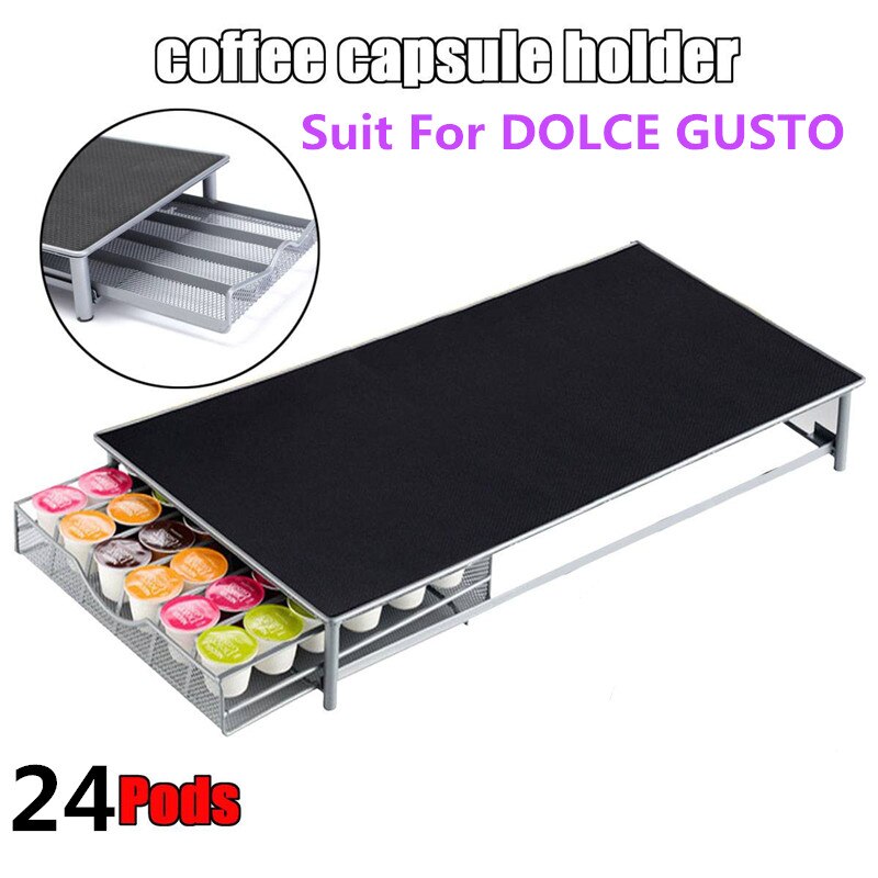Dolce Gusto 24Stck Kapseln (durchmesser 5,2 cm) metall Kapsel Kaffee Schote Halfter Gestell Kapsel Lagerung Schubladen Organizer Coffeeware