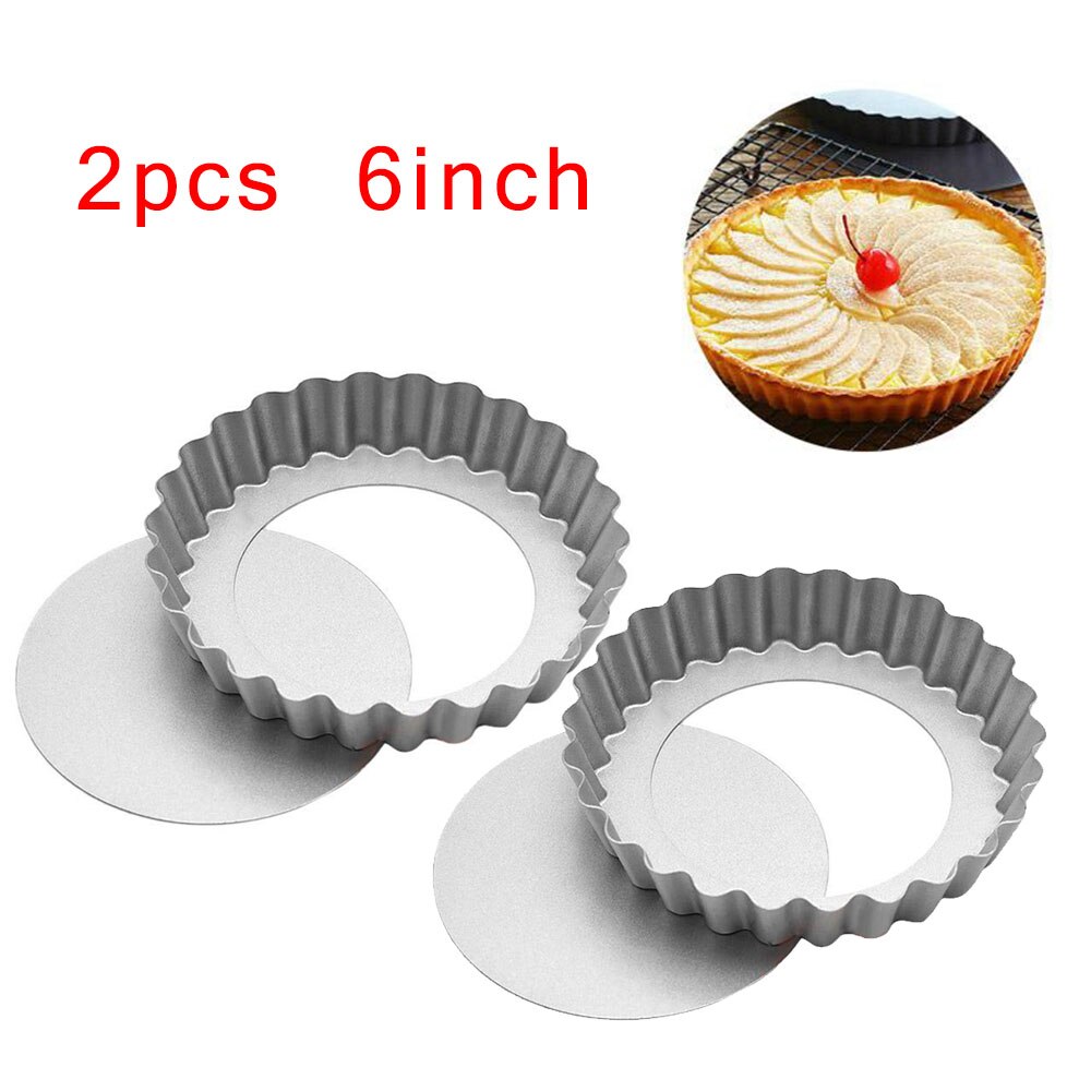 2Stck Pizza Platte Abnehmbare Basis Kuchen Pfanne Runde Backblech Küche Werkzeug 6 Zoll Pizza Pfannen Backen Pfanne Gerät cocina