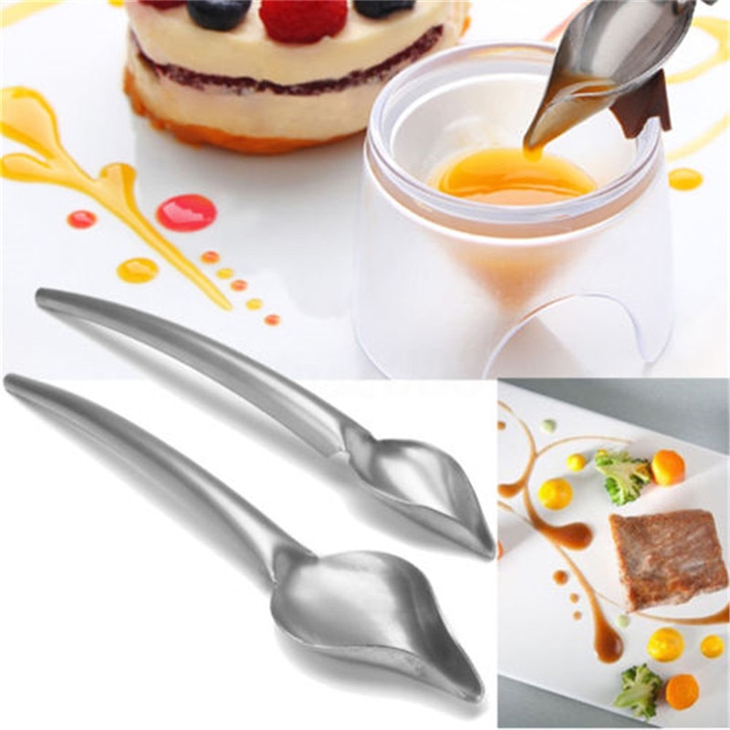 1 Stck Kreative Deko Löffel Schmücken Lebensmittel Ziehen Werkzeug Soße Dressing Platte Nachtisch Backformen Kuchen Messlöffel Werkzeug