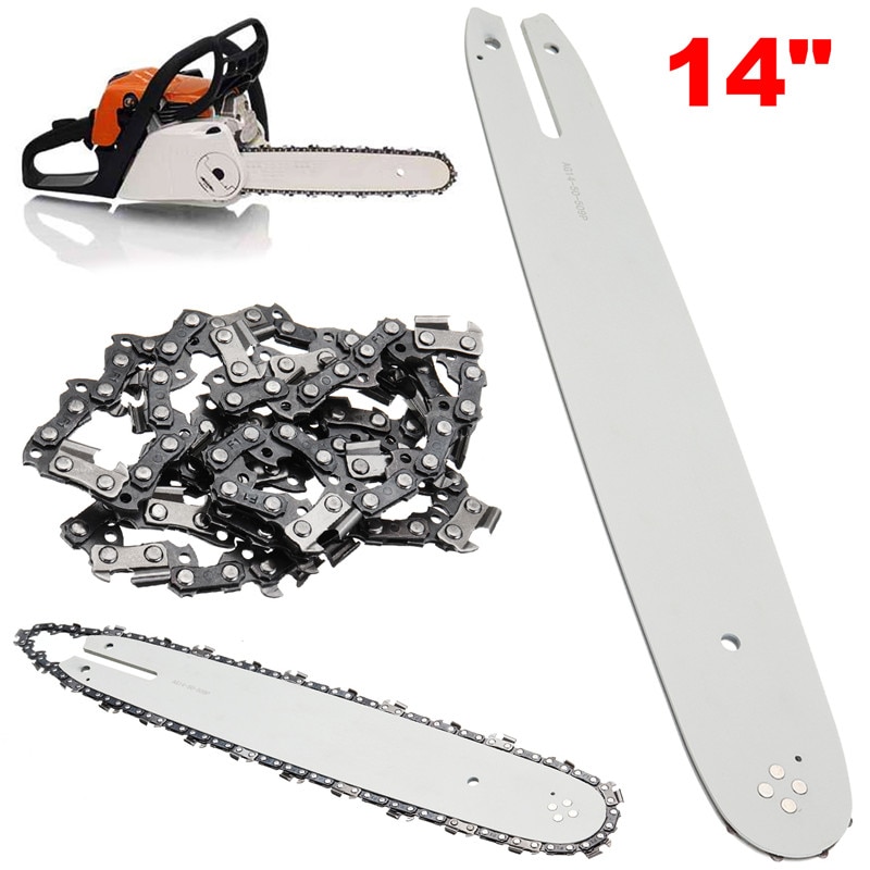 14 zoll Kettensäge Weiß führen Bar Mit Säge Kette 3/8 LP 50 Abschnitt Säge Kette Für STIHL Frau170 Frau180 Frau250 Energie Werkzeug Zubehör