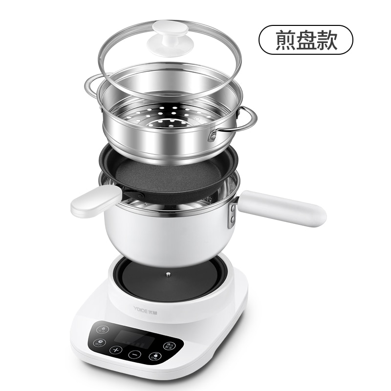 220V 500w 1.5L 304 edelstahl Liner Multi-funktion elektrische Herde Elektrische pfanne Braten Pfanne Hut dampfer 24 stunden einstellung