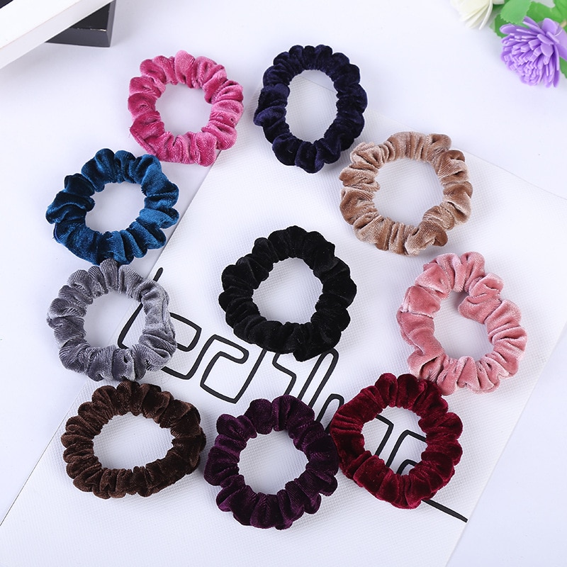 2022 neue Samt Elastische Haar Seile Scrunchies Mädchen Keine Falte Haar Krawatten Frauen Haar Zubehör