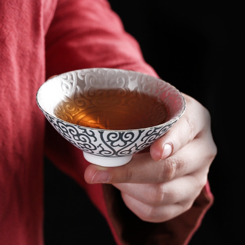 Silber Tasse 999 Reinem Silber Tasse Handgemachte Keramik Intarsien Silber Vergoldet Teamaster Tasse für Tee Hause E2S