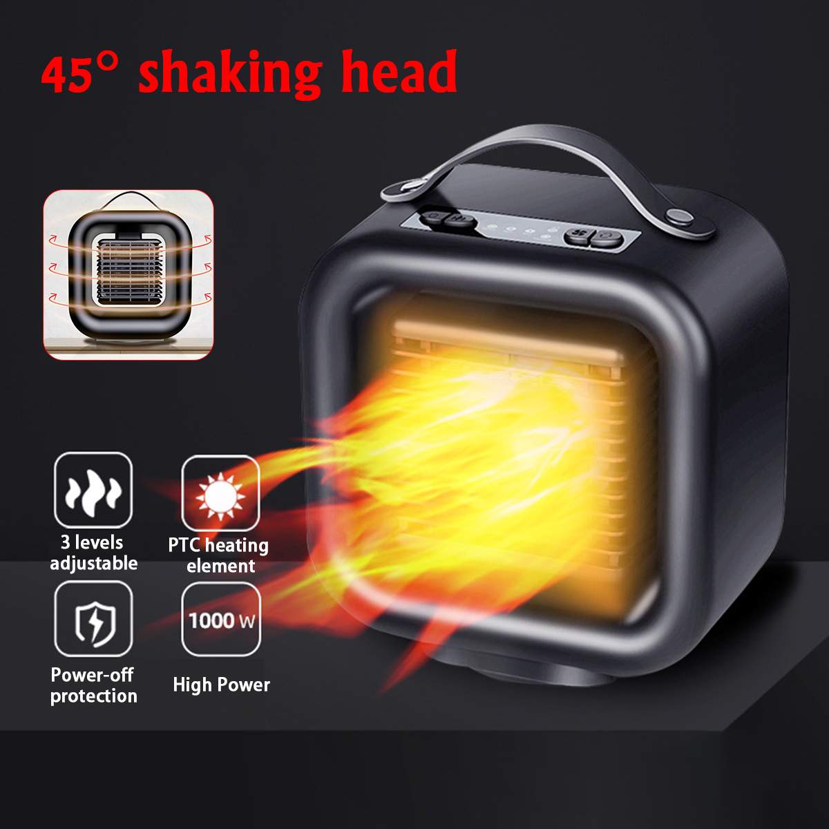 1000W 3 Sekunde Schnelle Elektrische Heizung Fan Mini Tragbare Heizung Herde PTC Keramik Wärmer für Haushalt Innen Heizung Camping UNS/EU