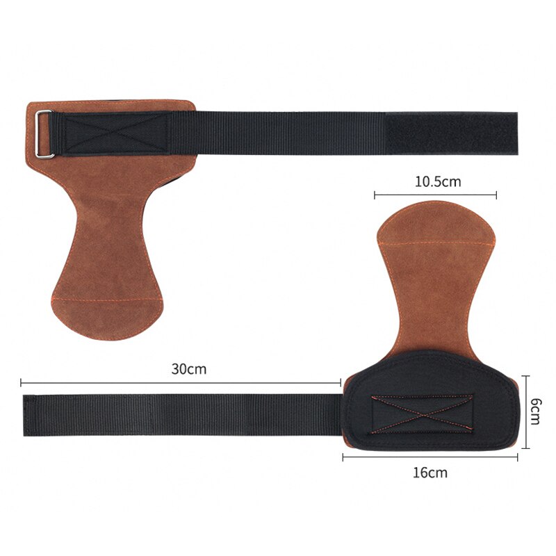 2Stck Hantel Panzerhandschuhe Leder Anti-Schleudern Ausbildung Griff Große Bereich Volle Palme Schutz Pad Angehoben Anti-Schleudern zu Verbessern Griff