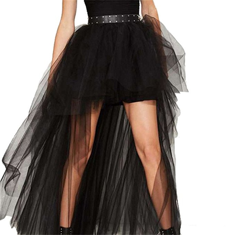 Kurze Vordere Lange Zurück Tüll 4 Farbe Krinoline Frauen Felsen Kleid Jahrgang Ballettröckchen Felsen Party tanzen Lolita Petticoat