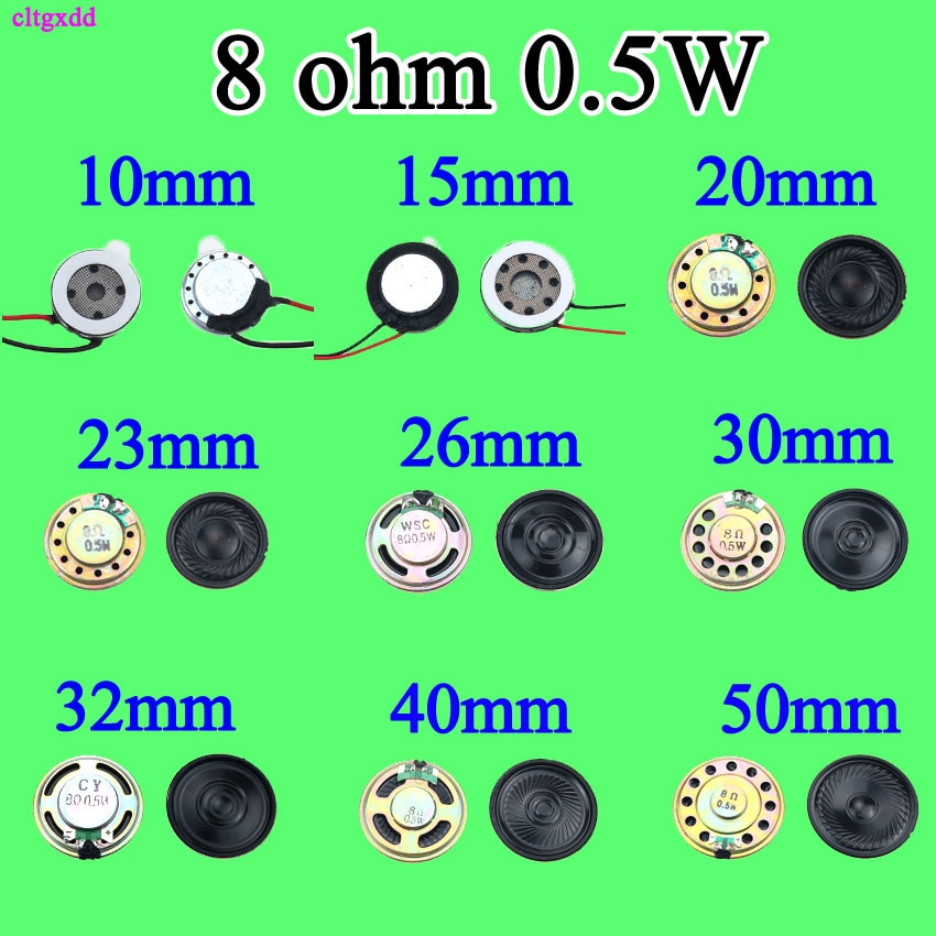 1 stücke Neue Ultra-dünne Mini lautsprecher 8 Ohm 0,5 Watt 0,5 W 8R lautsprecher Durchmesser 10 15 20 23 26 30 32 40 50 mm 4CM dicke 6 4 3MM