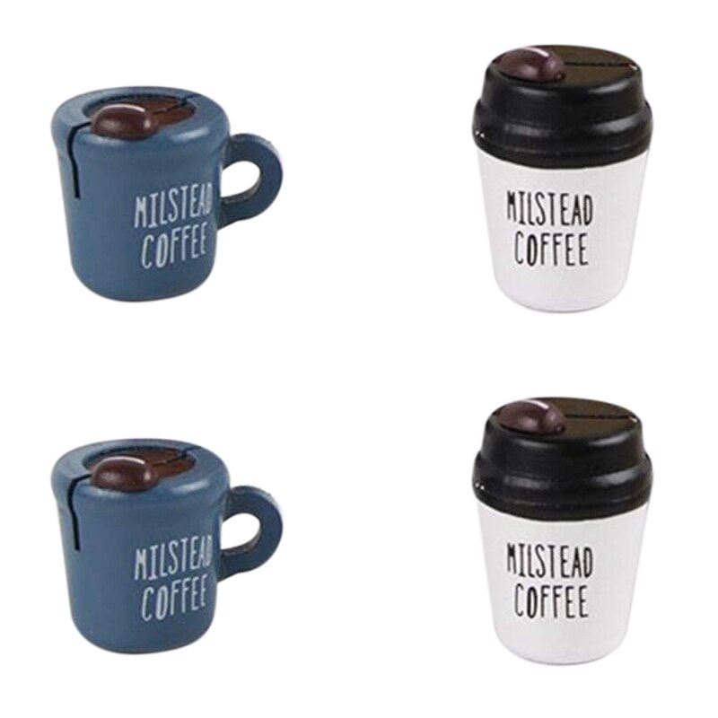 4 Pack Holz Memo Clip Kaffee Tasse Nette Nachricht Halfter für Visitenkarte Schreibtisch Dekoration Weiß