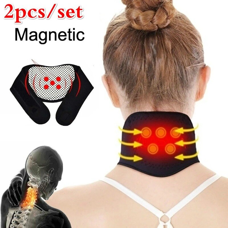 2Stck Turmalin Magnetischen Therapie Nacken Zurück Massagegerät Halswirbel Schutz Spontane Heizung Gürtel Körper Massagegerät