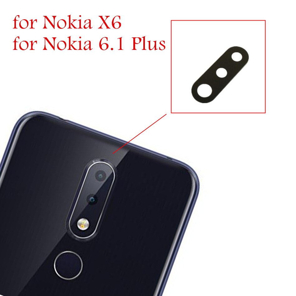 2 stück für Nokia X6/für Nokia 6,1 Plus Zurück Kamera Glas Objektiv Haupt Hinten Kamera Glas Abdeckung Aufkleber glas Objektiv Reparatur Ersatzteil