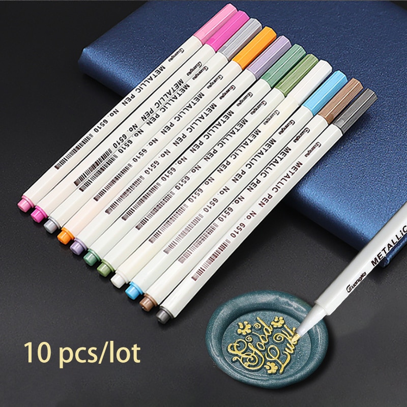 10 teile/los wachs dichtung stempel markieren stift dekoration wachs dichtung metall Gold farbe stift metallisch Wachs Stempel Marker Jahrgang Wachsen farbe Stifte