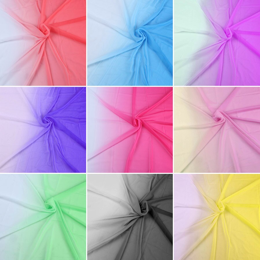 Ombre Farbverlauf Schatten Stoff 100D Chiffon Drapierte Stoff für Hochzeit Kleider Durch Garten (91,5 Cm)