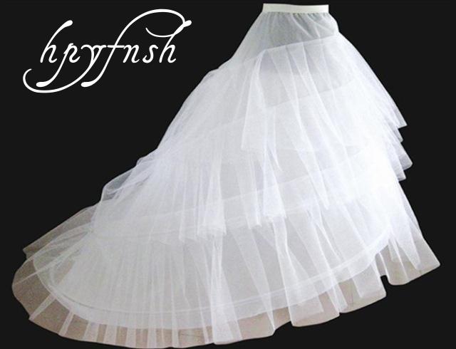Neue Weiß Band 3 Schichten Krinoline Unterröcke Für Brautkleider günstige lange hochzeit zug Petticoat
