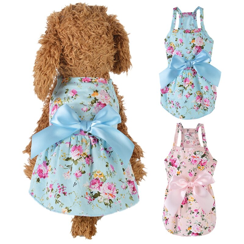 Sommer Hund Kleid Hochzeit Hund Kleidung Für Kleine Hunde Haustier Kleidung Welpen Röcke Baumwolle Katze Kleider Yorkies Chihuahua Kleidung