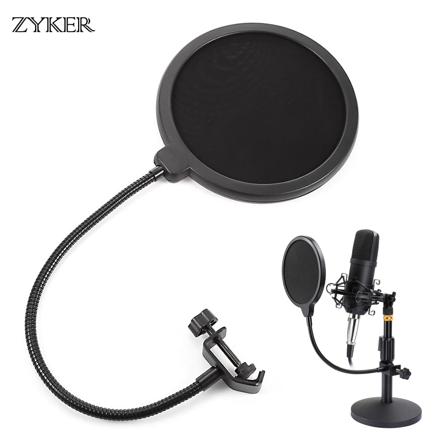 Professionelle Mikrofon Pop Filter Bilayer Aufnahme dauerhaft Doppel Schicht Studio Klemme Mikrofon Windschutz Zubehör