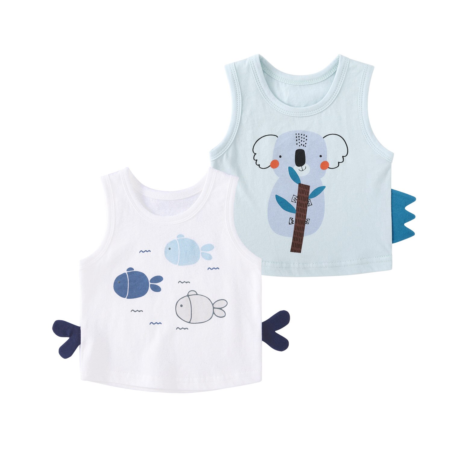 Pureborn 2 Pack Kleinkind Baby Weste Grafik Karikatur Baby Ärmellose Spitzen Hemden Atmungsaktive Baumwolle Sommer Baby Kleidung