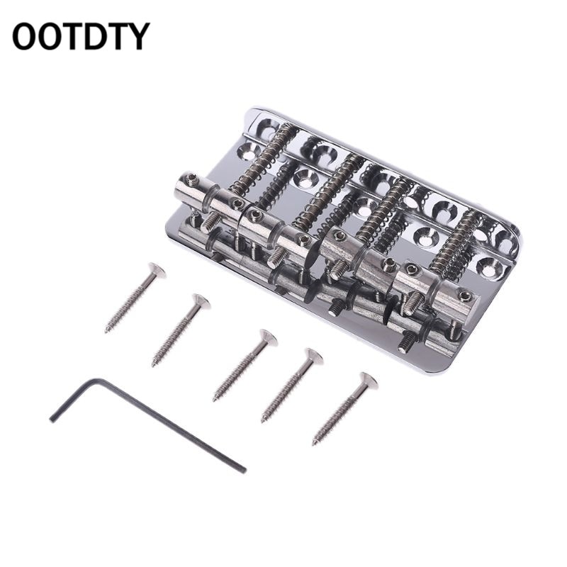 OOTDTY Gitarre Teil Chrom Brücke Platte Für Jazz Bass Gitarre + 5 Schrauben + Schlüssel