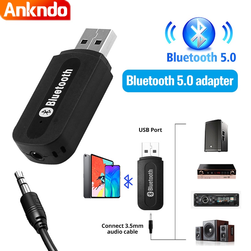 ANKNDO Aux Bluetooth Adapter für Auto Usb Bluetooth 5,0 Dongle 3,5 Mm Jack Audio- kabellos Rezeptor für telefon zu Auto Radio lautsprecher