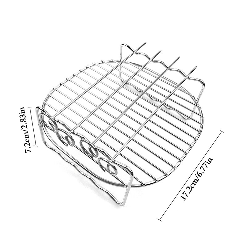 Edelstahl Luft Friteuse Gestell Vielseitig Grillen Halfter Doppelte Schicht Stehen Mit Spieße draussen BBQ Werkzeuge Heimat Küche Versorgung