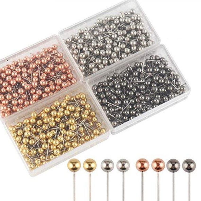 800 teile/satz Bunte drücken-Stifte einstellen 200Stck Profi Farbe Metall Druckbolzen Reißzwecke Büro Liefert Schulen Schreibwaren Büro