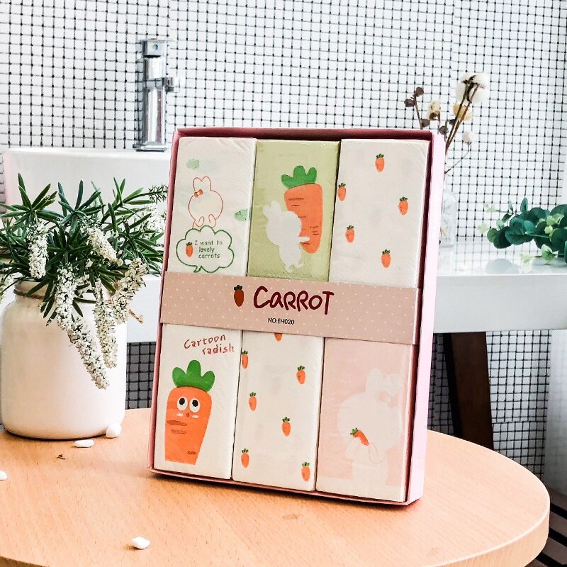 12 Packungen Papier Handtuch Karotte Gedruckt Taschentuch Papier Dusche Gewebe Wc Papier Einweg Servietten Hochzeit Birtay Dekoration