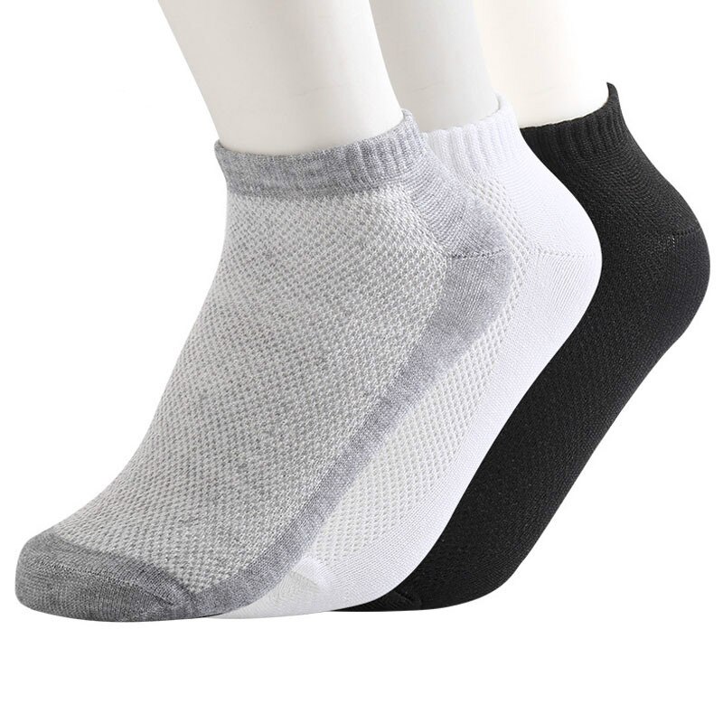 5Paare Solide Gittergewebe herren Socken Unsichtbare Socken Männer Sommer Atmungs Dünne Stiefel Socken chaussettes homme viel groß größe 38-43