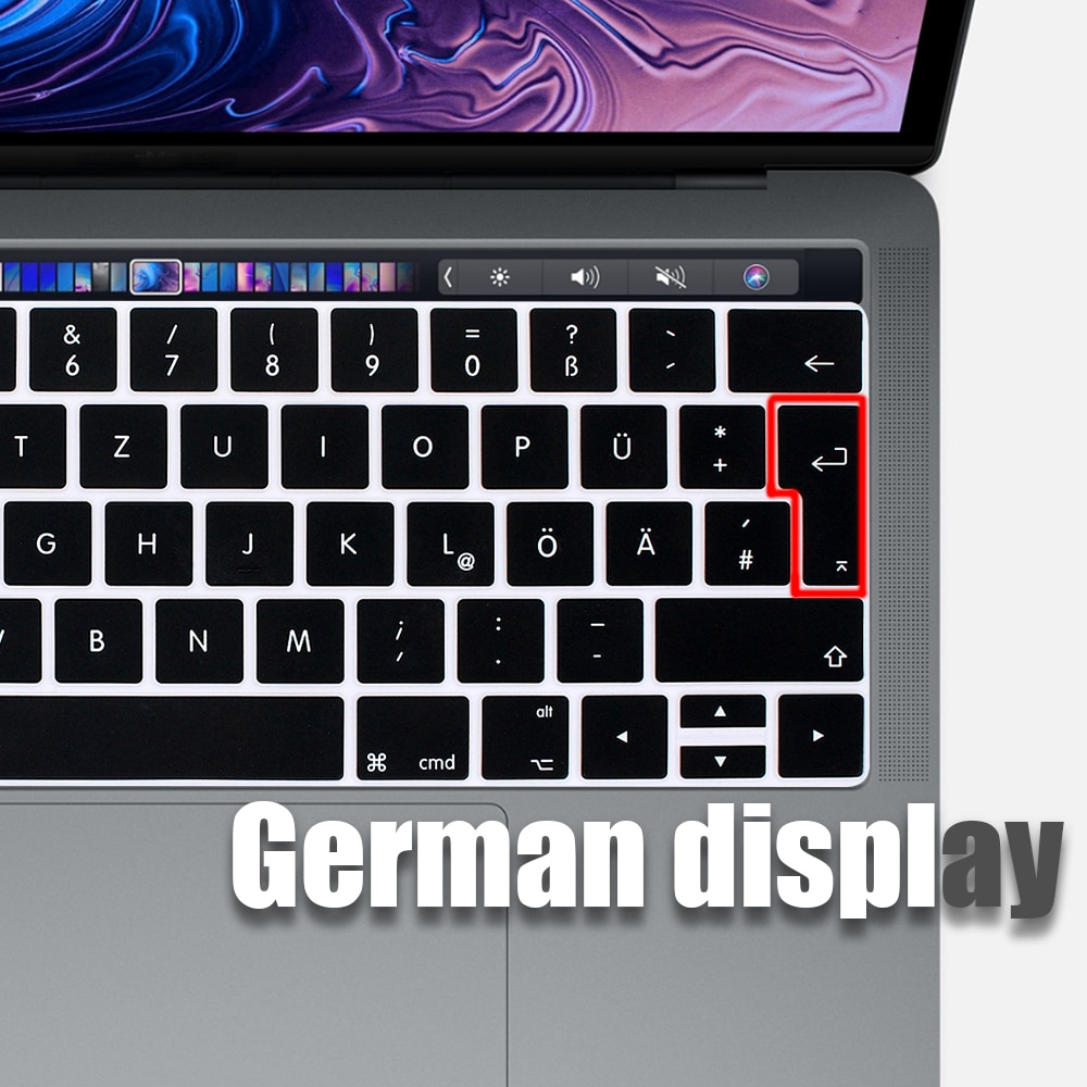 Deutsch Laptop Silikon Abdeckung Laptop abdeckung Für macbook Luft 13 Profi15 touchbar 11 "Tastatur abdeckung Staub-nachweisen silikon tastatur fallen