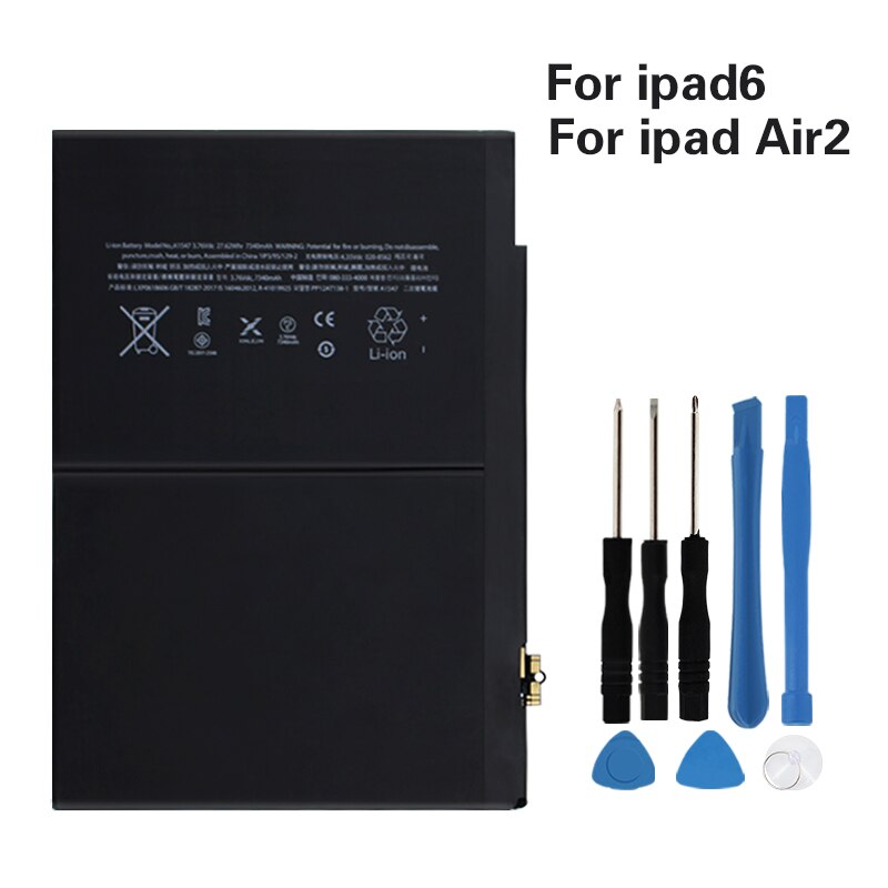 OHD Original Hohe Kapazität Tablette Batterie A1547 Für Apfel iPad Luft 2 A1547 ipad 6 Luft 2 A1566 A1567 7340mAh + Werkzeuge