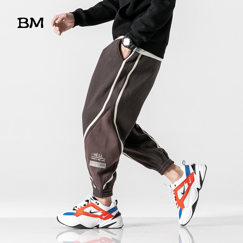 Winter Streetwear Harem Hosen männer Koreanische Stil Kleidung Beflockung Warme Sport Hosen Hüfte hüpfen Jogger Moden Jogginghose Männer