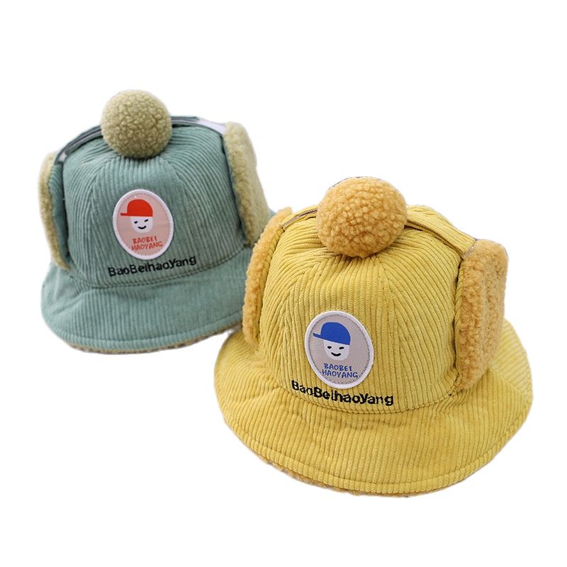 Doitbest 1 zu 4 jahre alt Jungen mädchen Mützen Bomber Hütte Karikatur stickerei buchstaben Winter Koreanische Art mädchen Earflap Kappen