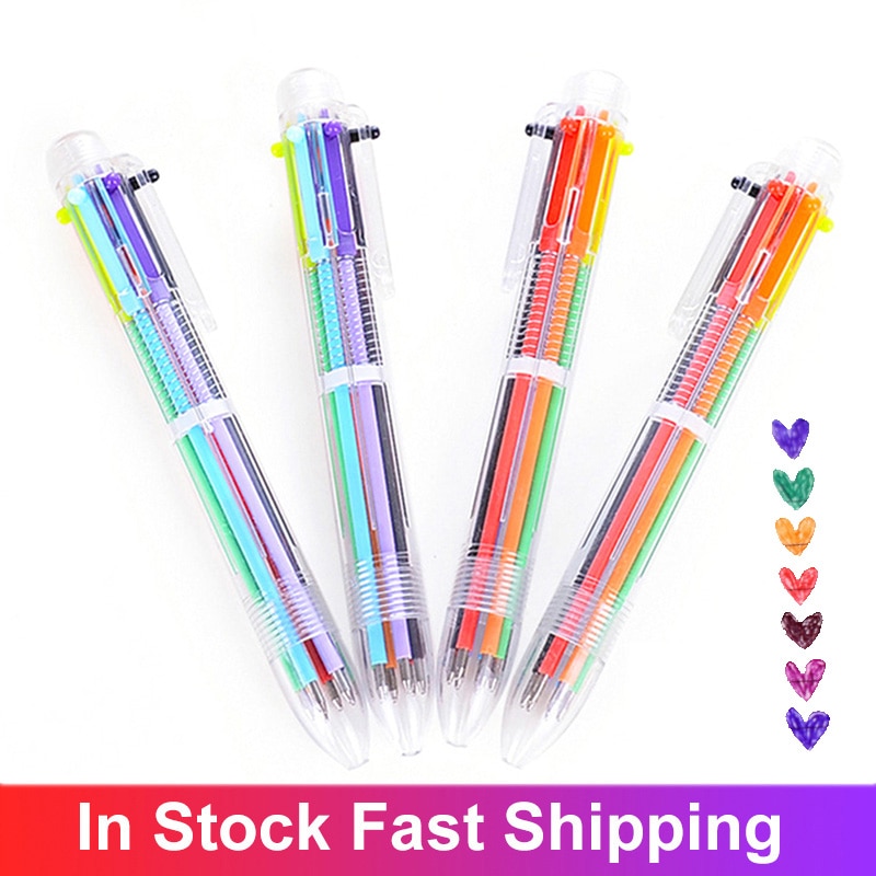 Neue Neuheit Mehrfarbig Kugelschreiber Multifunktions 6 in1 Bunte Schreibwaren Kreative Kunst Liefert Schule Lieferungen