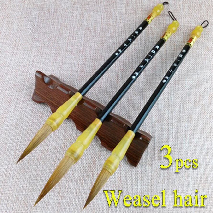 3 stücke calligrahy pinsel wieselhaar pinsel stift öl aquarell pinsel Kunst schulbedarf