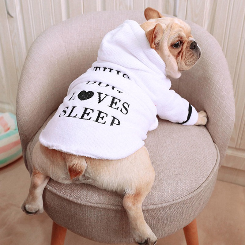 Haustier Hund Bademantel Hund Pyjama Schlafen Kleidung Innen Haustier Schlecht Trocknen Handtuch Kleidung für Welpen Hund Katzen Haustier Zubehör J #
