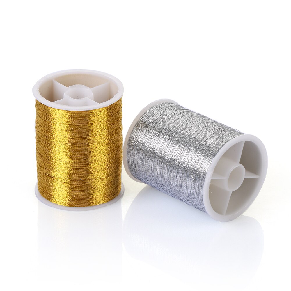 100 Meter/rollen Gold/Silber Polyester Kreuz Stich Starke FäHöhle dauerhaft Overlocking Nähmaschine Themen für Nähen Lieferungen