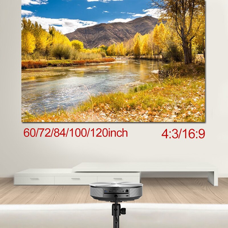 Projektor Vorhang Weichen Projektor Bildschirm 4:3 60/72/84 zoll Heimkino Klassenzimmer Projektion Bildschirm Kino