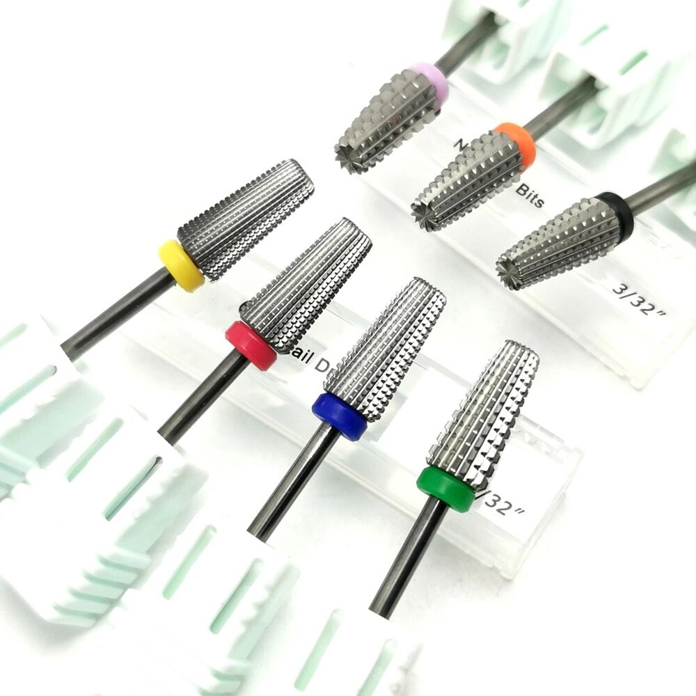 Kegel Silber Beschichtung 7 Arten Hartmetall Nagel Bohrer Fräsen Cutter für Maschine Manikübetreffend Nagel Kunst Werkzeug Zubehör bisschen