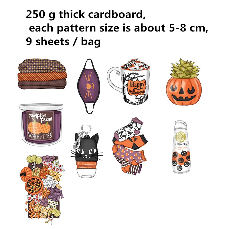 9 teile/paket Halloween Nachricht Karte Spaß Gruß Karte Papier Etikett-Schild Karte