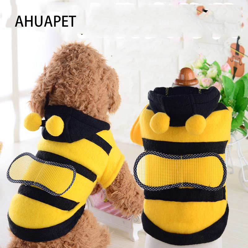 Outfit Kleine Hund Kleidung Kleine Biene Cosplay Welpen Pommerschen Korgi Hund Biene Kostüm Hoodie Kleidung Nette Phantasie Welpen Bekleidung