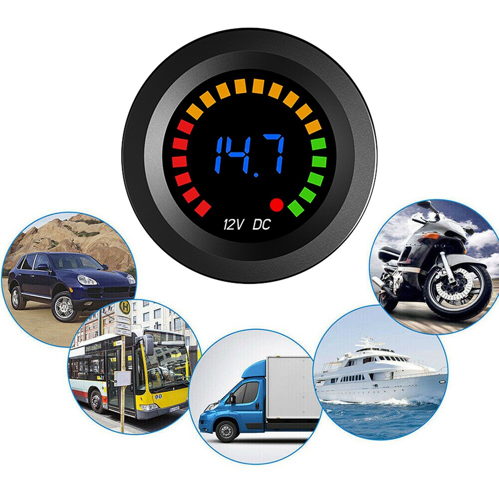 LED Digital Farbe Anzeige Voltmeter Volt Tafel Meter für 12V Auto Motorrad Spannung Meter Persönliche Auto Elemente Auto Zubehör