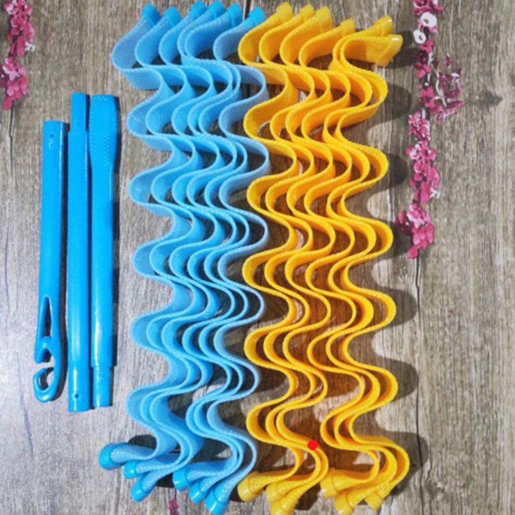 Magie Eisstockschießen Werkzeug 12Stck Leicht Spiral- rollen Haar Kamm dauerhaft Haar Styling Plastik Wasser rollen Haar Curler