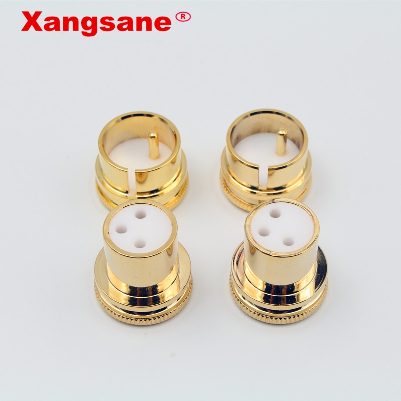2 stücke Schutzhülle Staub Kappe abgeschirmt Anti-Oxidation für Lärm Stopper Gold Überzogene Kupfer XLR Stecker Kappen XLR schützen Kappe