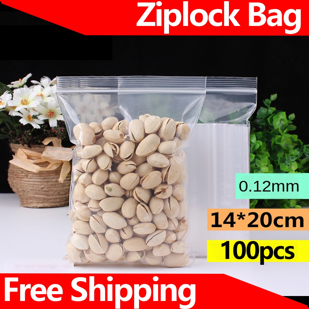 Ziplock Tasche transparent Kunststoff Tasche Kunststoff Verpackung Tasche Verdickt 14X20cm Frische Paket Versiegelt Tasche Lebensmittel Dichtung Verpackung Tasche