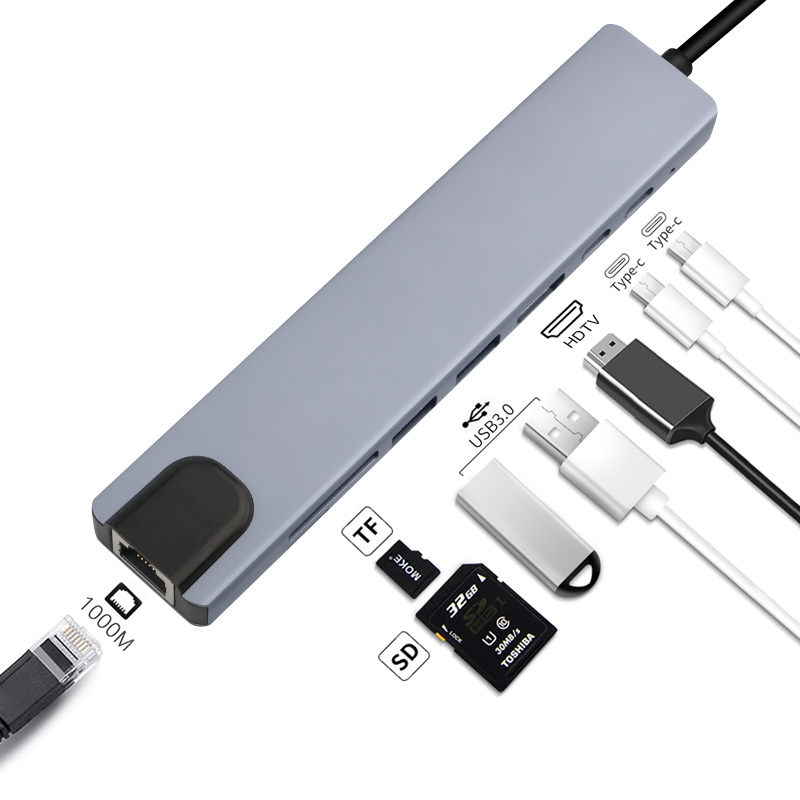 USB-C USB C Typ-C zu PD HDTV 4K RJ45 USB C 3,0/3,1 SD/TF kartenleser Adapter Typ C Hub für MacBook/MacBook Profi Fenster Typ-C