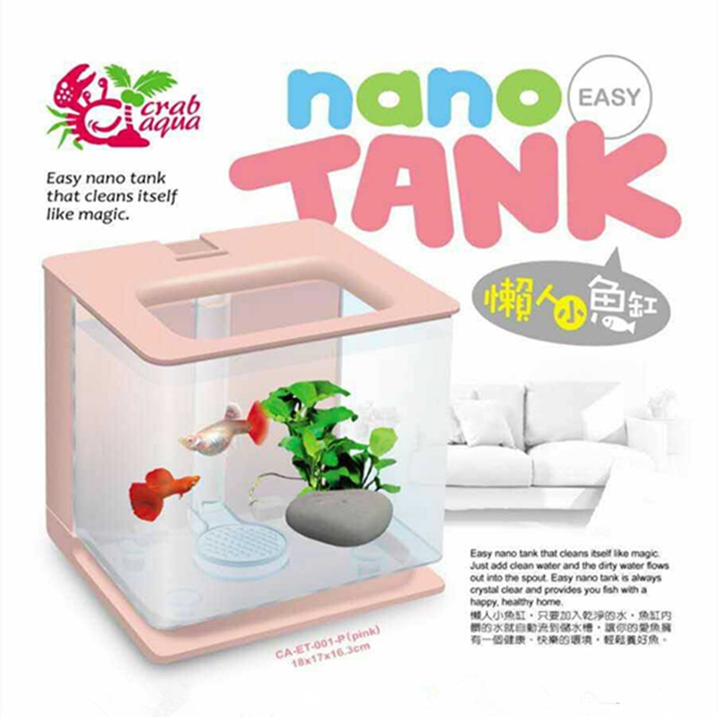 Mini Aquarium Aquarium schreibtisch Aquarium Schwarz Weiß Grün rosa Mini Aquarium Aquarium mit LED Lampe