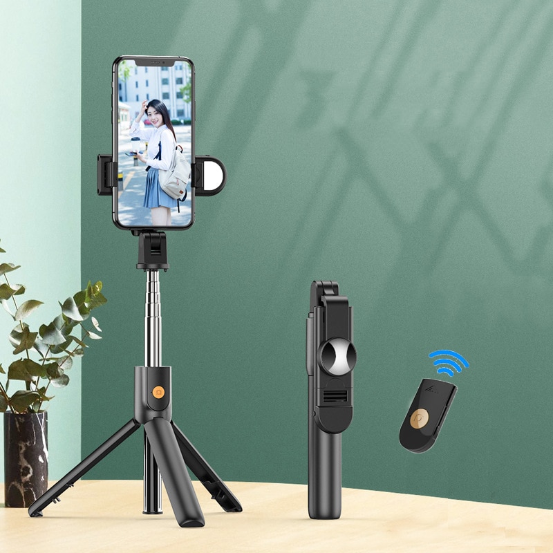 Bluetooth-kompatibel Selfie Stock Fernbedienung Stativ Faltbare Handheld Mini Stativ Erweiterbar Einbeinstativ Für Telefon IOS Android