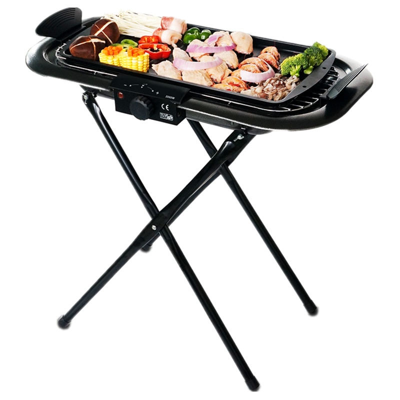 DMWD 2000W Starke Leistung Holzkohle &Ampere; Elektrische Grill Herde 220V Rauchfreien BBQ Grill Party Heißer Platte Für Wandern garten Picknick
