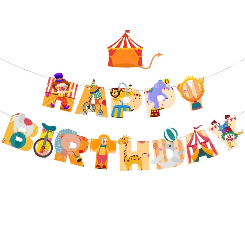 1einstellen Zirkus Glücklich Geburtstag knapp Banner Fahnen freundlicher Junge Baby Dusche Geburtstag Party Decortion Liefert