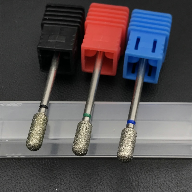 1Pc Zylindrischen Diamant Nagel Bohrer 2,35mm Zahn Bohrer Manikübetreffend Nagel Bohrer Zubehör Nagel Mühle